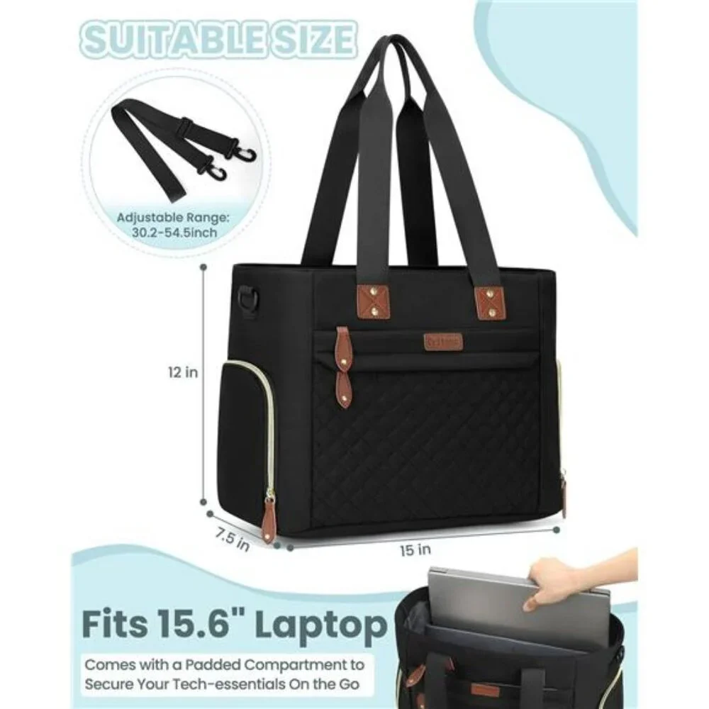 Large diaper bag tote travel baby bag with laptop sleeve for mom and dad